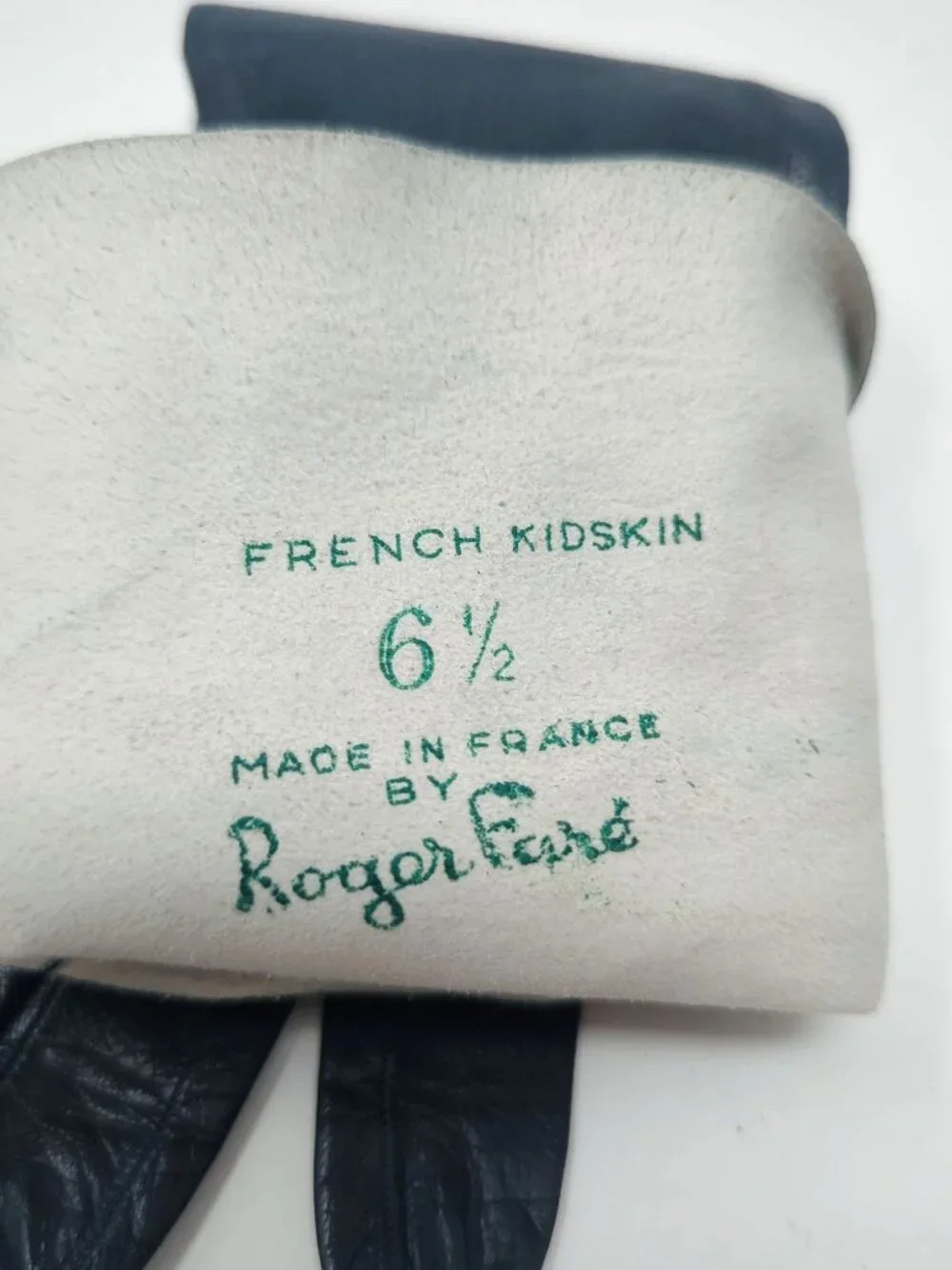 Vintage 60s Roger Fare Gloves X Small 6.5 Blue Leather France